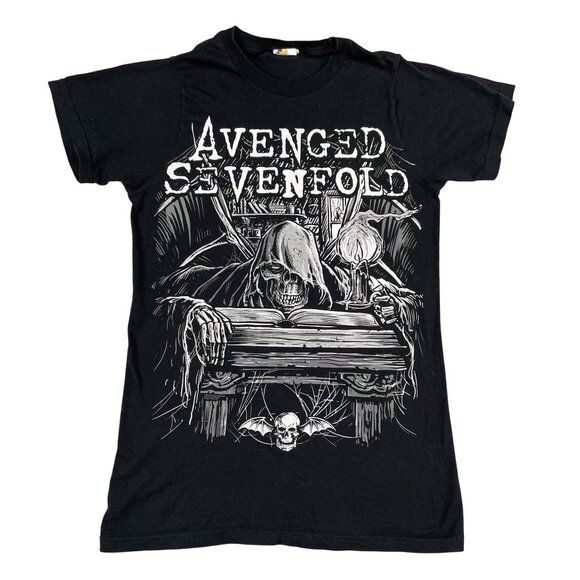 Avenged Sevenfold Reaper Scream 2013 Black T-Shirt Sz Small - Picture 1 of 4